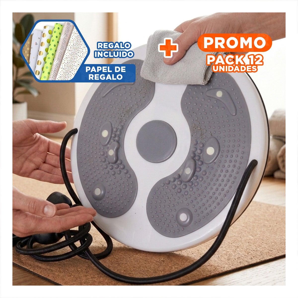 PACK12 BASE FUNCIONAL DE ABDOMEN CON LIGAS FIT PLOMO Y+PAPEL REGALO - 1