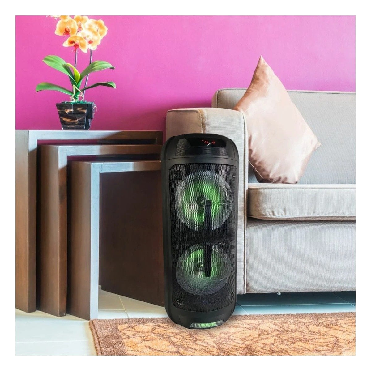 PACK2 ALTAVOZ PARA CASA CON CONTROL Y MICROFONO NEGRO 8 PULGADAS DE TECNOLOGIA Y+REGALO STICKER - 2