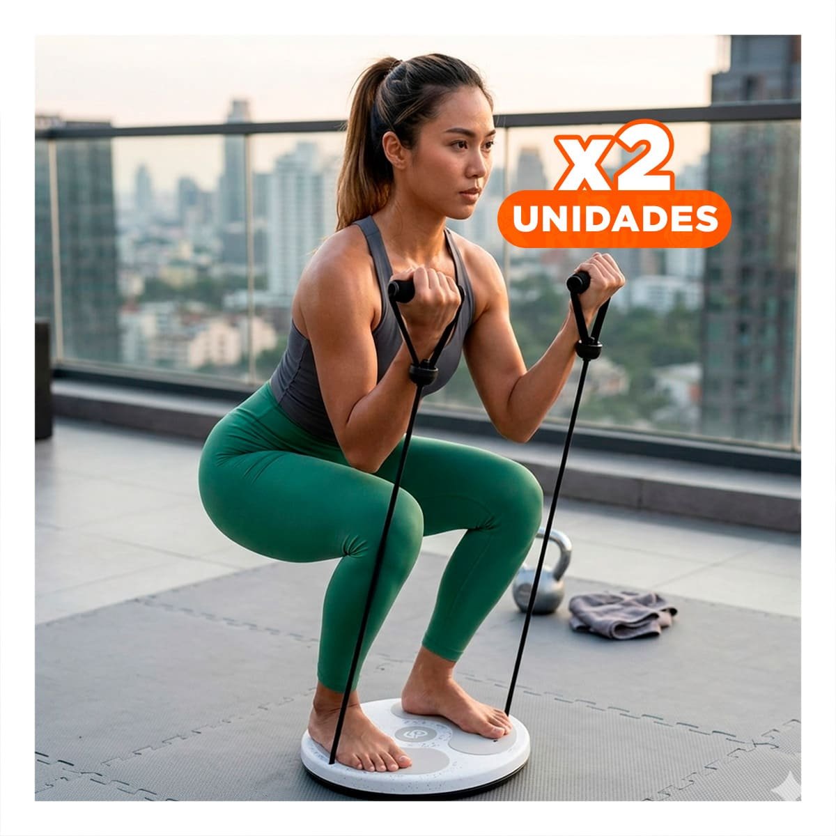 PACK2 TWISTER BLANCO GIRATORIO CON LIGAS FIT PARA ABDOMEN Y+REGALO STICKER - 1