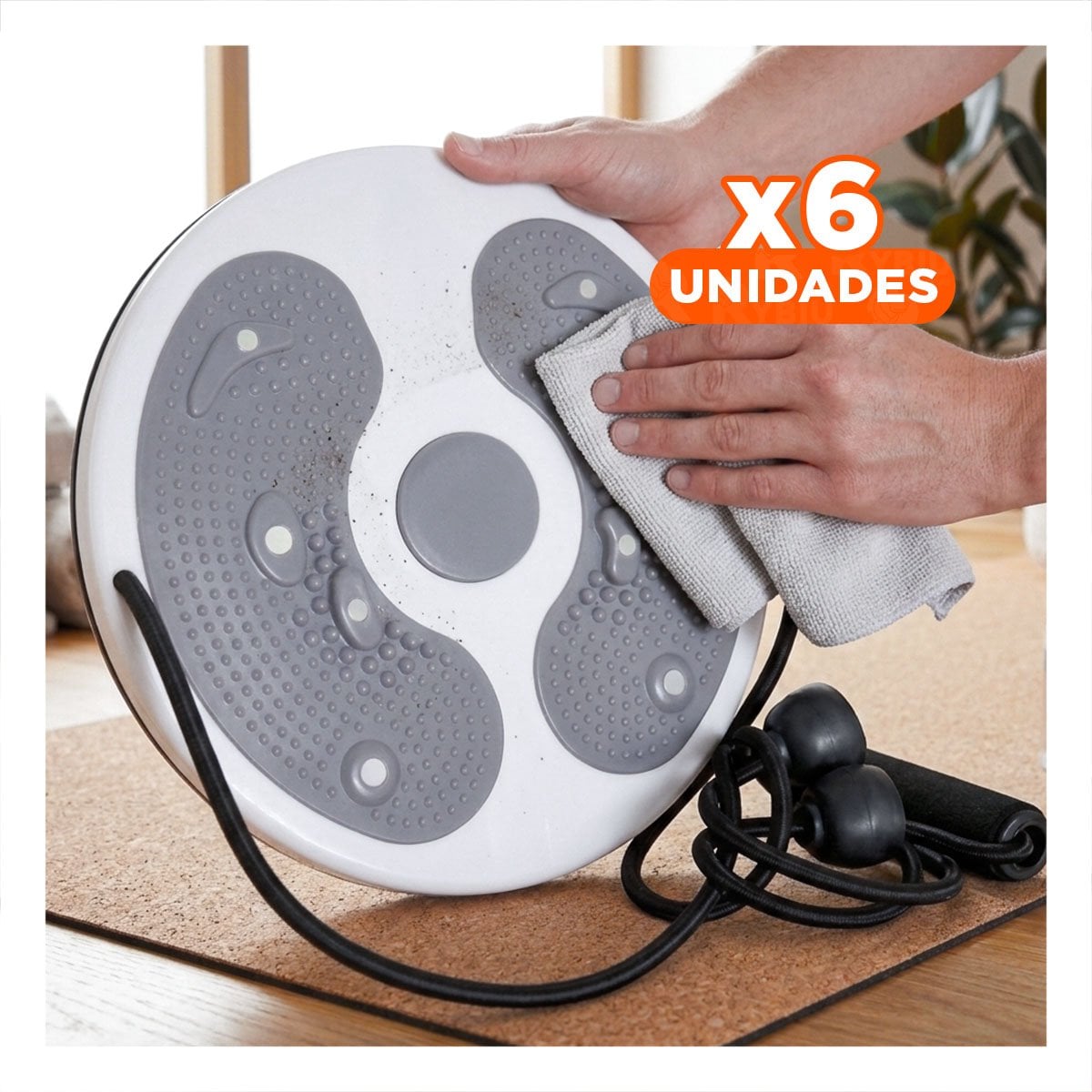 PACK6 DISCO FUNCIONAL DE ABDOMEN CON LIGAS FIT PLOMO Y+REGALO STICKER - 1