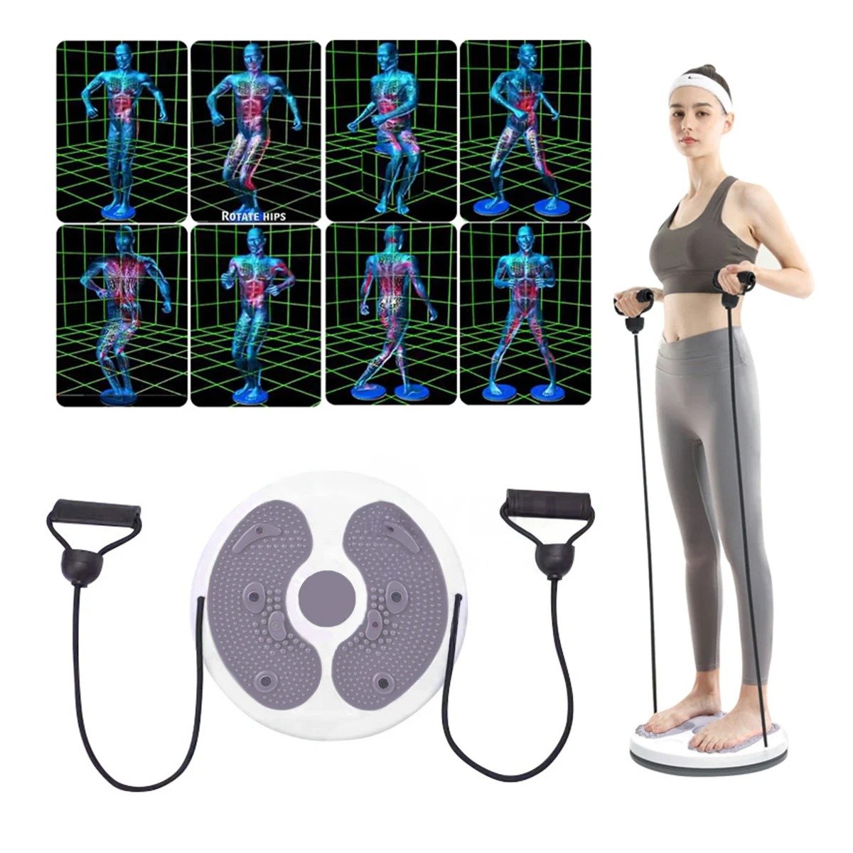 PACK6 DISCO FUNCIONAL DE ABDOMEN CON LIGAS FIT PLOMO Y+REGALO STICKER - 2