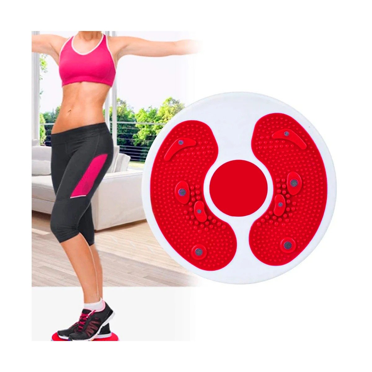 PACK12 TABLA FUNCIONAL DE ABDOMEN CON LIGAS FIT ROJO Y+REGALO STICKER - 5