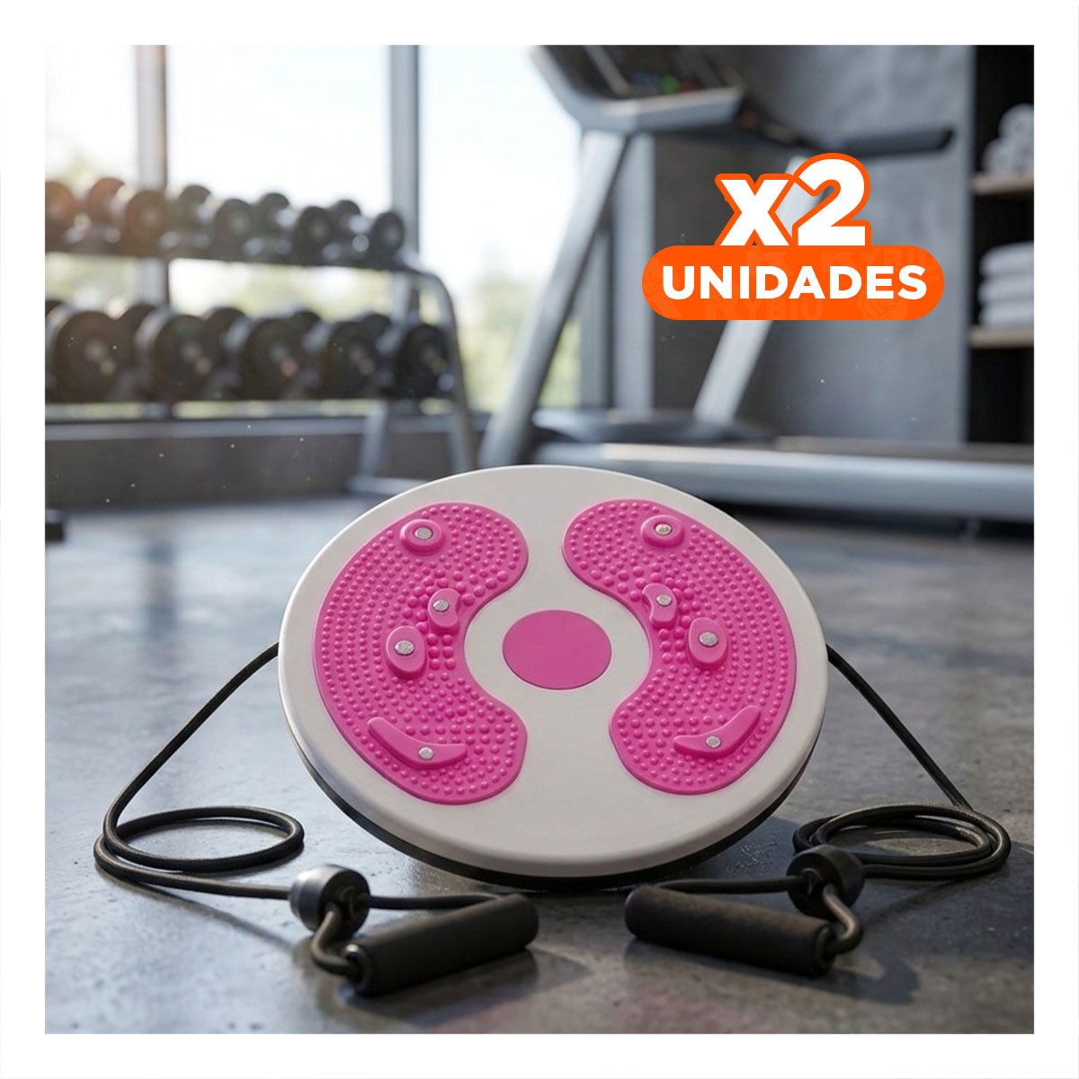PACK2 TWISTER ROSADO GIRATORIO CON LIGAS FIT PARA ABDOMEN Y+REGALO STICKER - 1