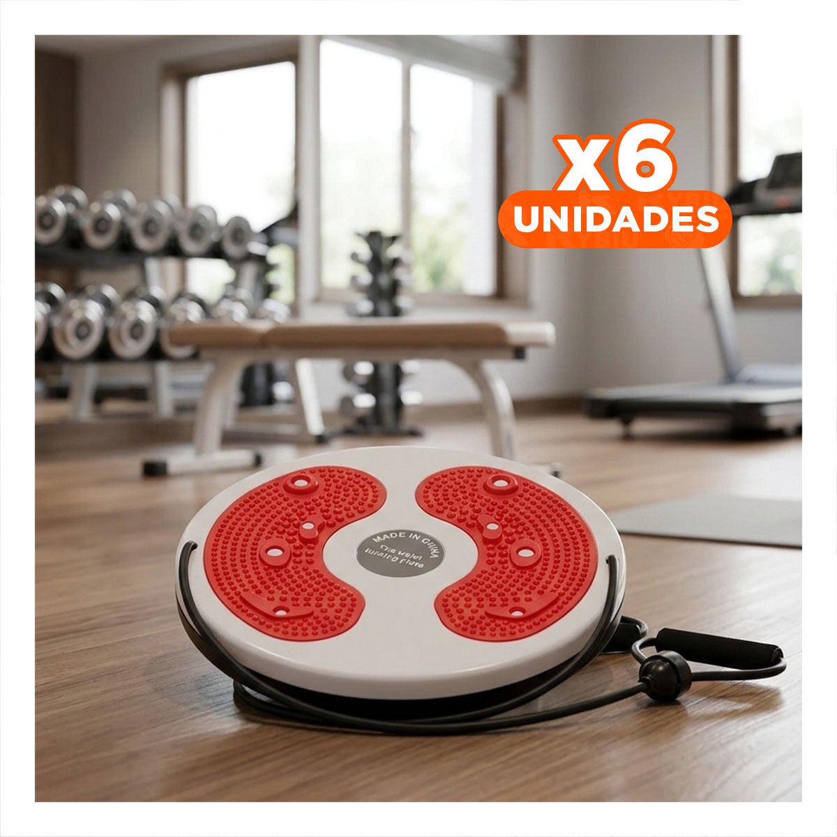 PACK6 DISCO FUNCIONAL DE ABDOMEN CON LIGAS FIT ROJO Y+REGALO STICKER - 1