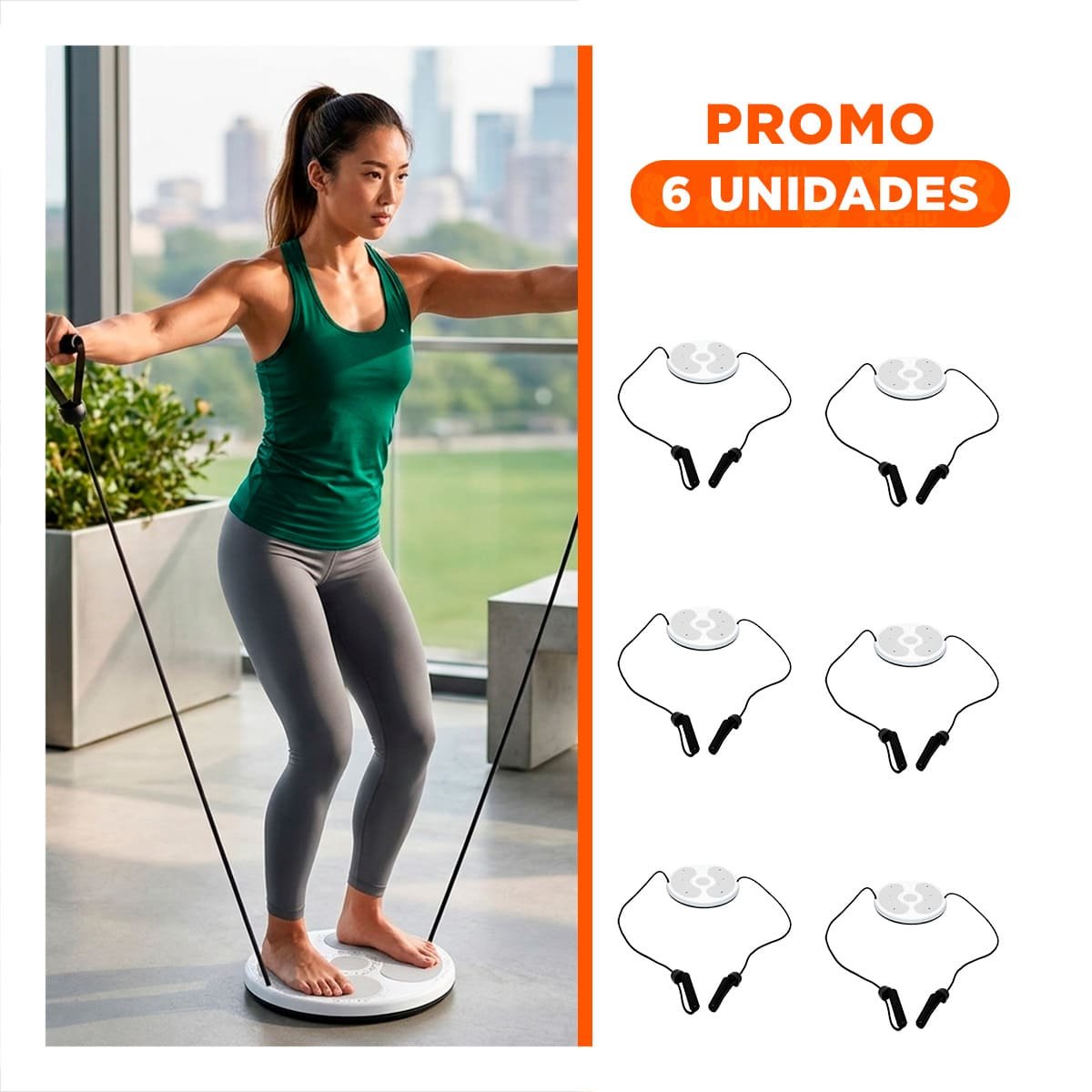 PACK6 TABLA PARA CASA DE ABDOMEN CON LIGAS FIT BLANCO - 1