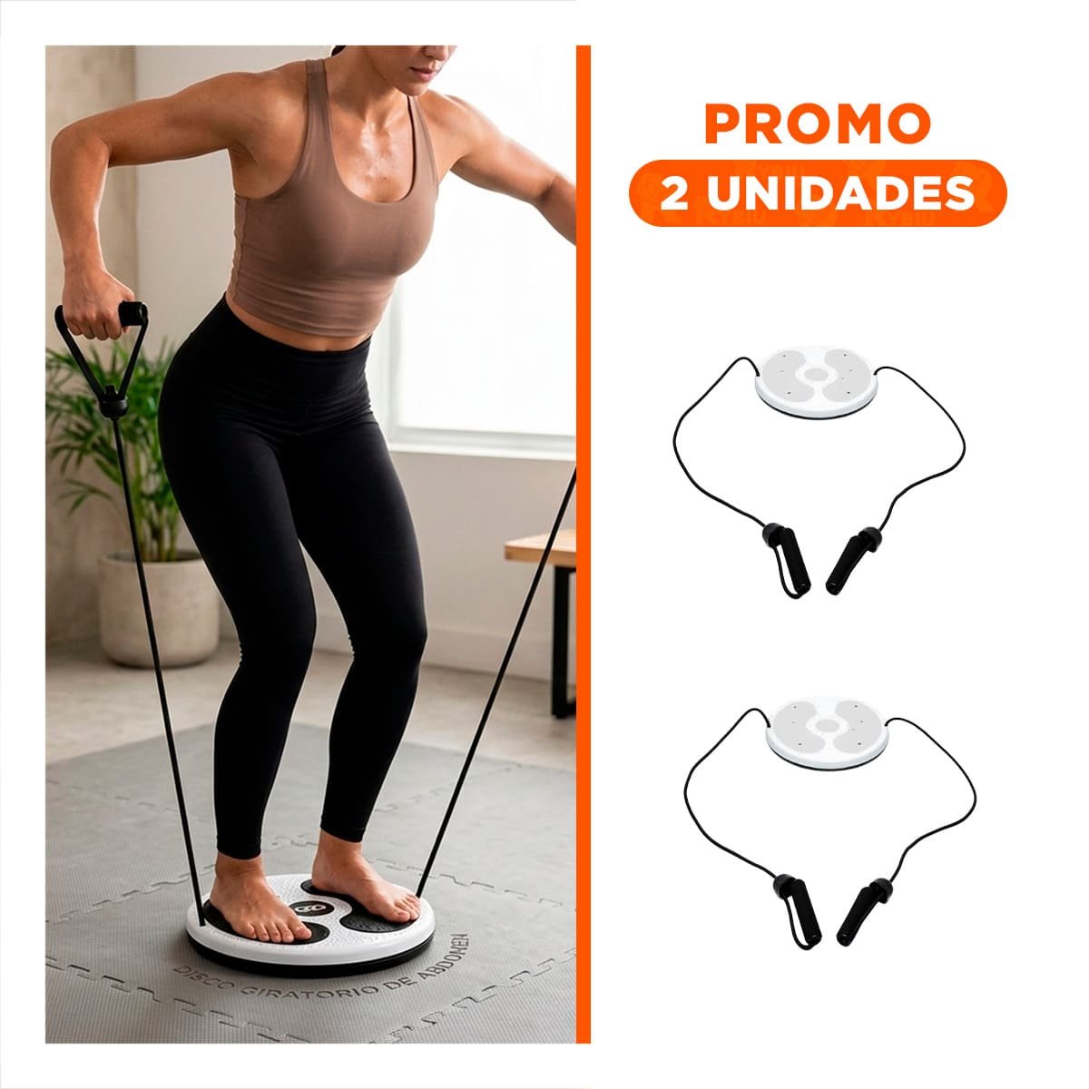 PACK2 BASE BLANCA GIRATORIA CON LIGAS FIT PARA ABDOMEN - 1