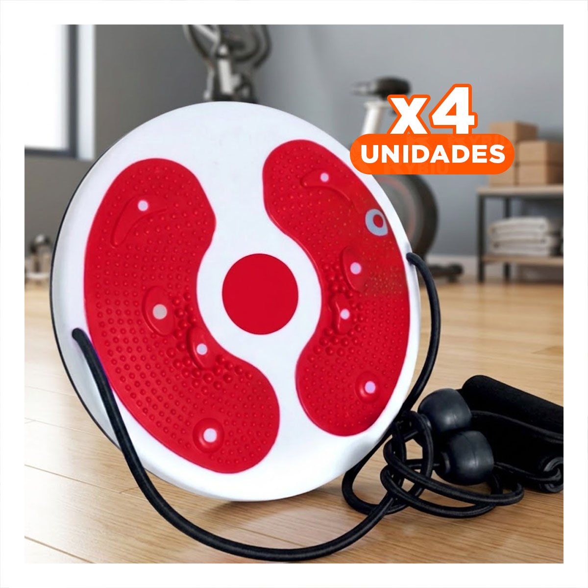 PACK4 DISCO PARA CASA DE ABDOMEN CON LIGAS FIT ROJO - 1