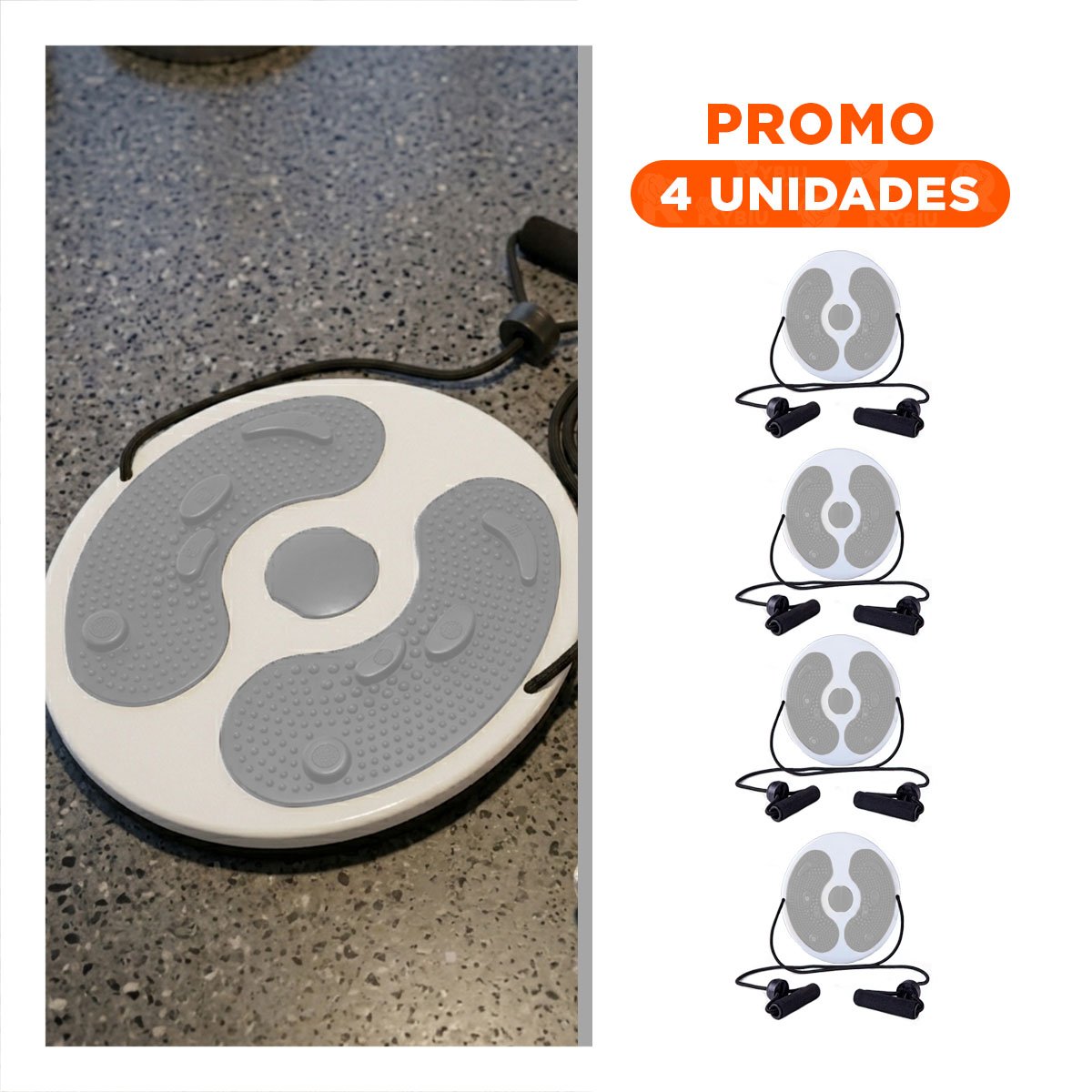 PACK4 BASE PARA CASA DE ABDOMEN CON LIGAS FIT PLOMO Y+REGALO STICKER - 1