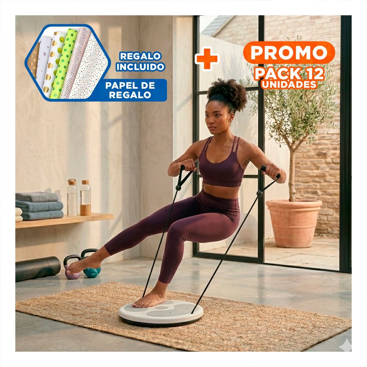 PACK12 BASE FUNCIONAL DE ABDOMEN CON LIGAS FIT BLANCO Y+PAPEL REGALO - 1