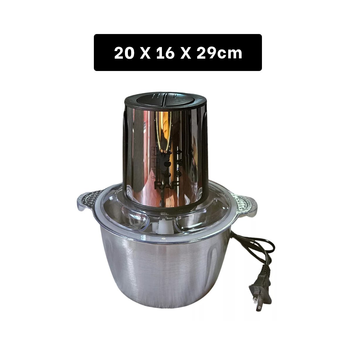 PACK4 PICADOR PROFESIONAL DE ALIMENTOS 3L PLATEADO PARA PREPARAR RECETAS - 4
