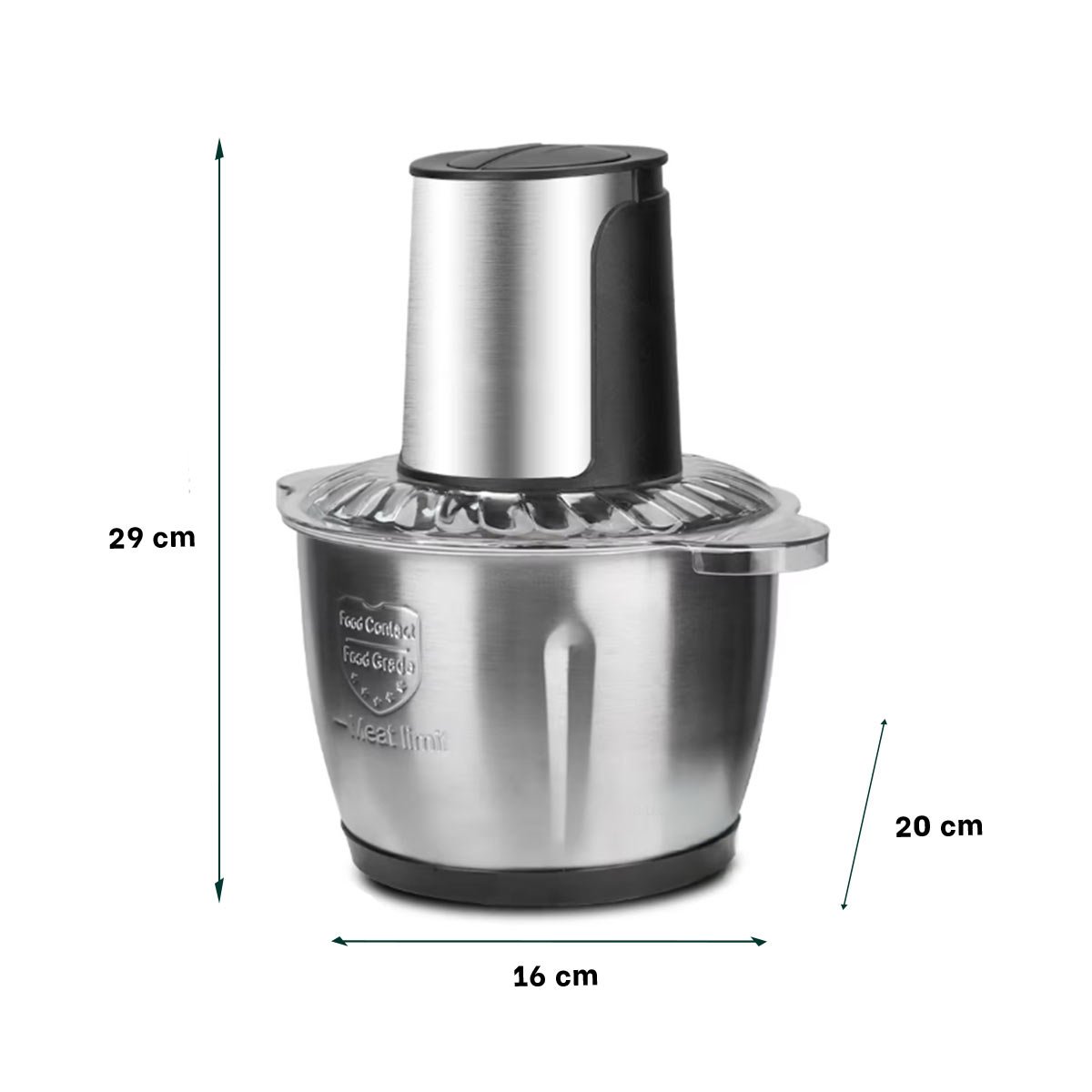 PACK6 PICADOR COMPACTO DE ALIMENTOS 3L PLATEADO PARA RECETAS CASERAS Y+REGALO STICKER - 4