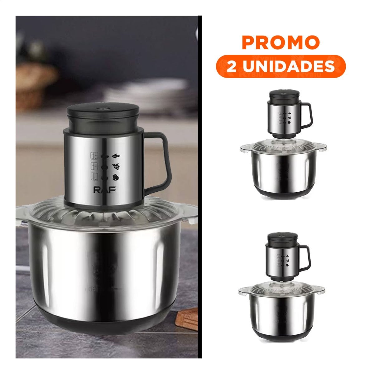 PACK2 SISTEMA DE PROCESADO RAF PICATODO POTENTE PARA COCINA - 1