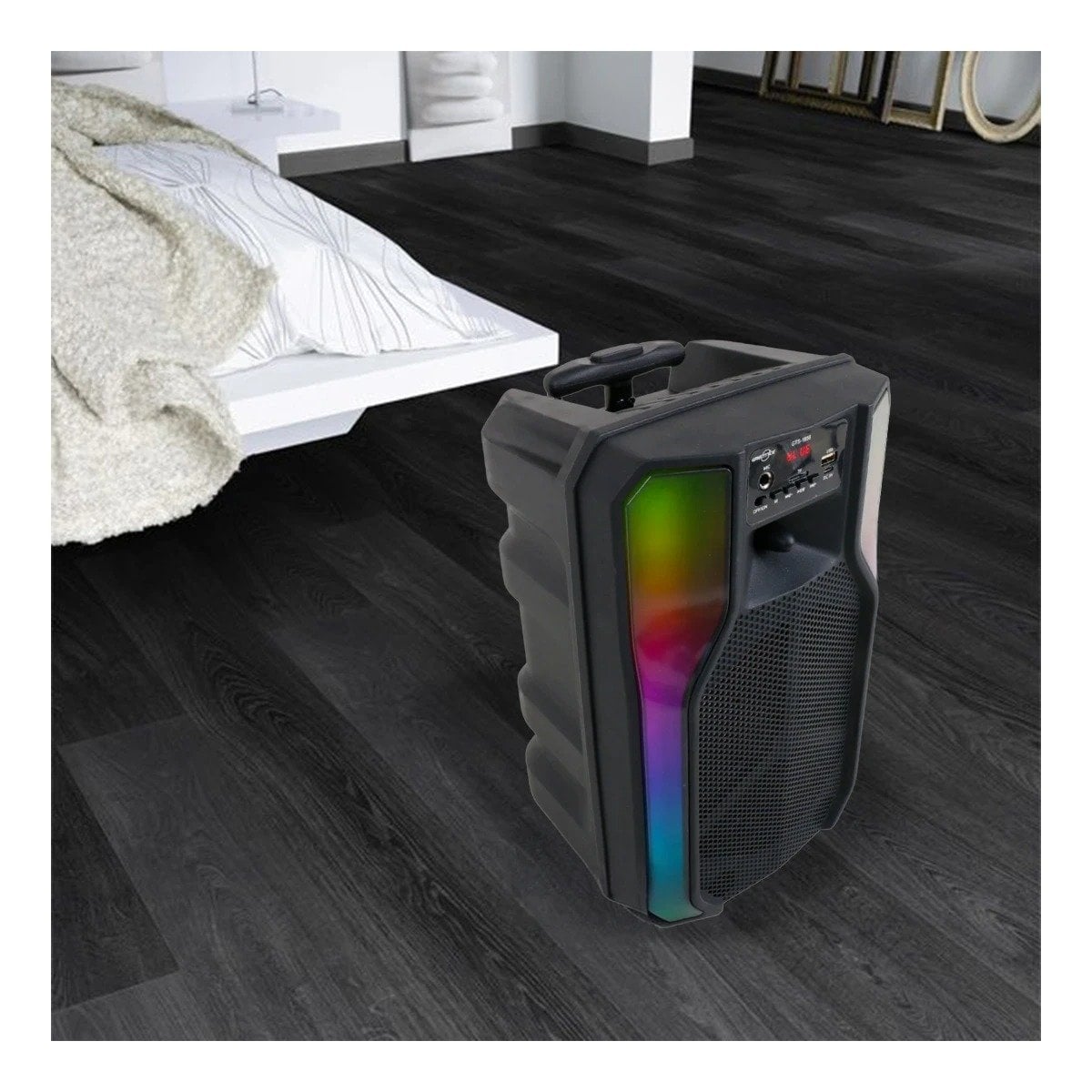 PACK4 BOCINA CON LUCES LED Y RUEDAS CON MICROFONO DE 8 PULGADAS SONIDO POTENTE Y+REGALO STICKER - 5