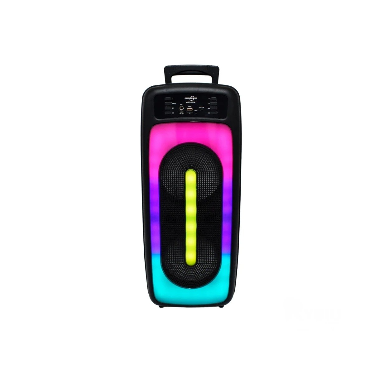 PACK2 ALTAVOZ NEGRO CON LUCES LED Y MICROFONO 6,5PULG DE PLASTICO PARA EVENTOS Y+REGALO STICKER - 2