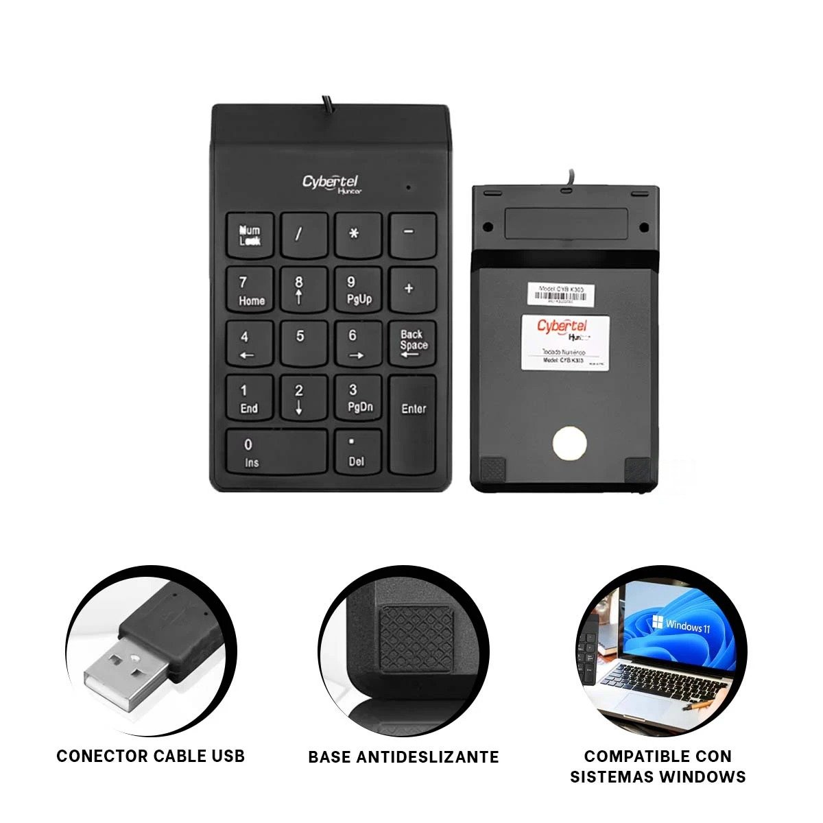 DISPOSITIVO NUMERICO HUNTER NEGRO COMPATIBLE CON TODO SISTEMA DE COMPUTO Y+PAPEL REGALO - 2
