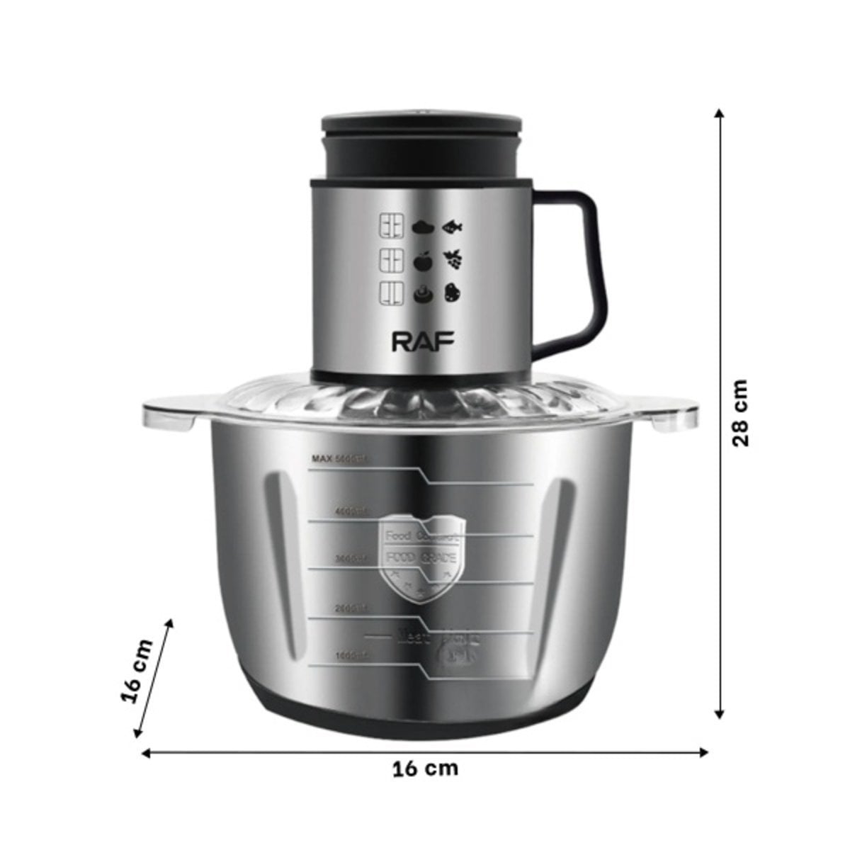 APARATO PROCESADOR RAF PICATODO POTENTE PARA COCINA Y+PAPEL REGALO - 4