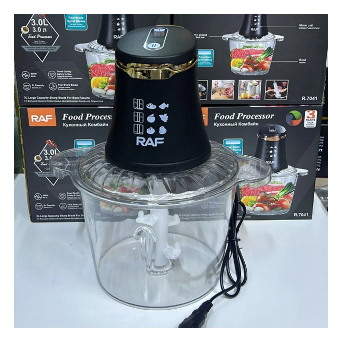 PACK6 ELECTRODOMESTICO MODERNO CON 4 CUCHILLAS NEGRO PARA COCINA - 2