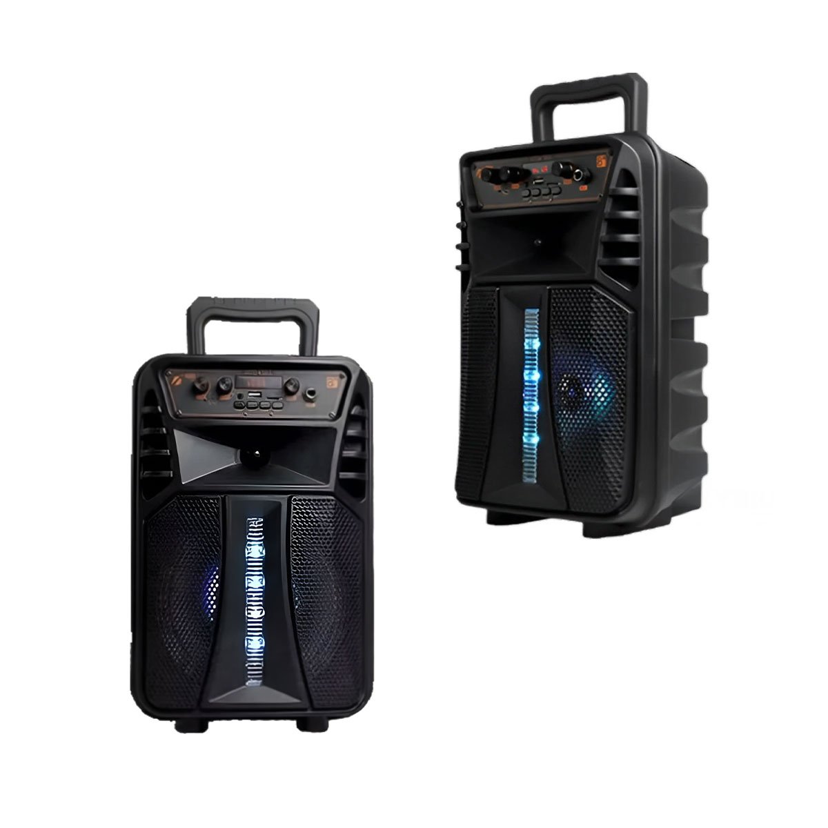 PACK2 BOCINA DE 8 PULGADAS NEGRO CON MICROFONO DE PLASTICO PARA LA FIESTA - 2