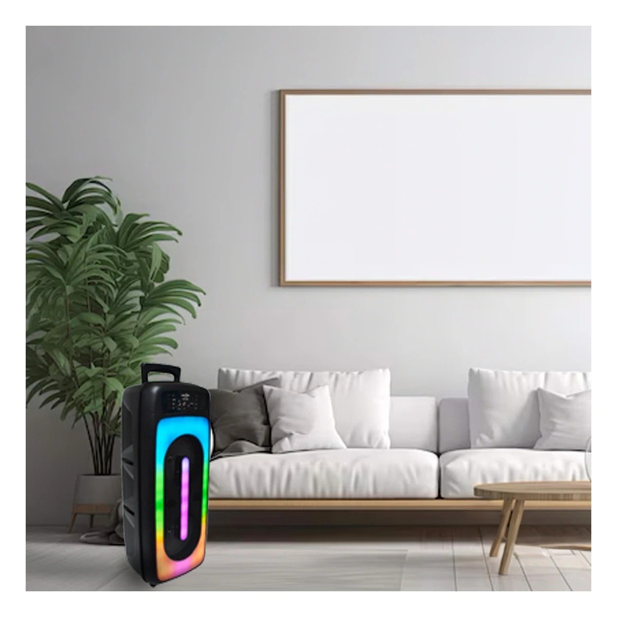 PACK2 REPRODUCTOR DE PLASTICO CON LUCES LED Y MICROFONO NEGRO 6,5PULG DURADERO - 5