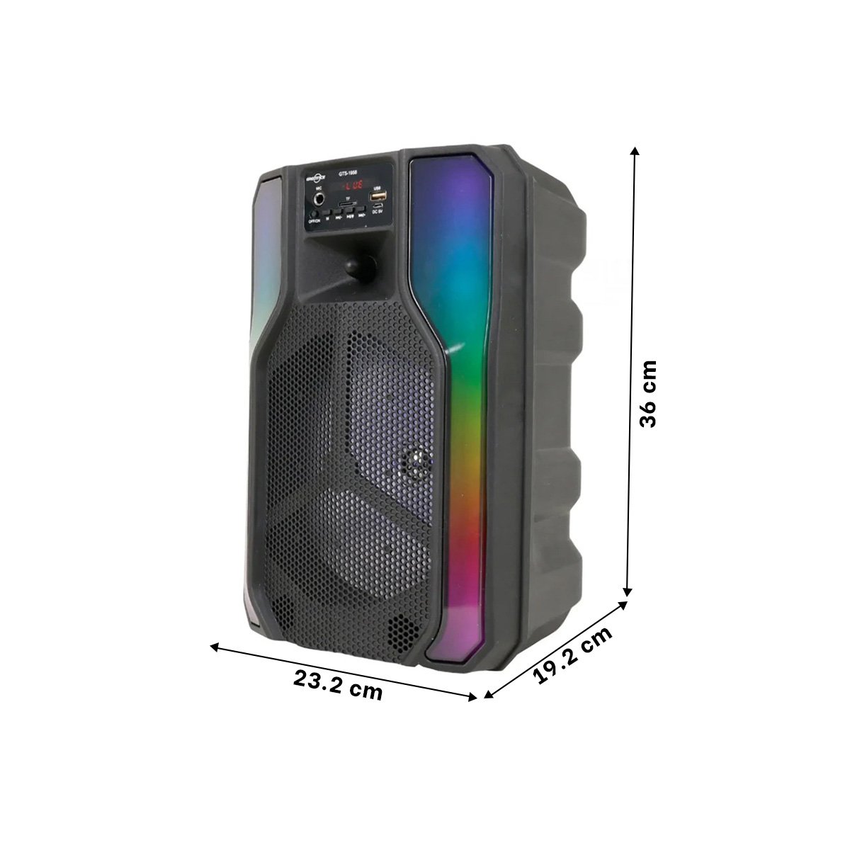 PACK2 AMPLIFICADOR DE 8 PULGADAS PARA EL HOGAR CON MICROFONO Y LUCES LED Y+REGALO STICKER - 3