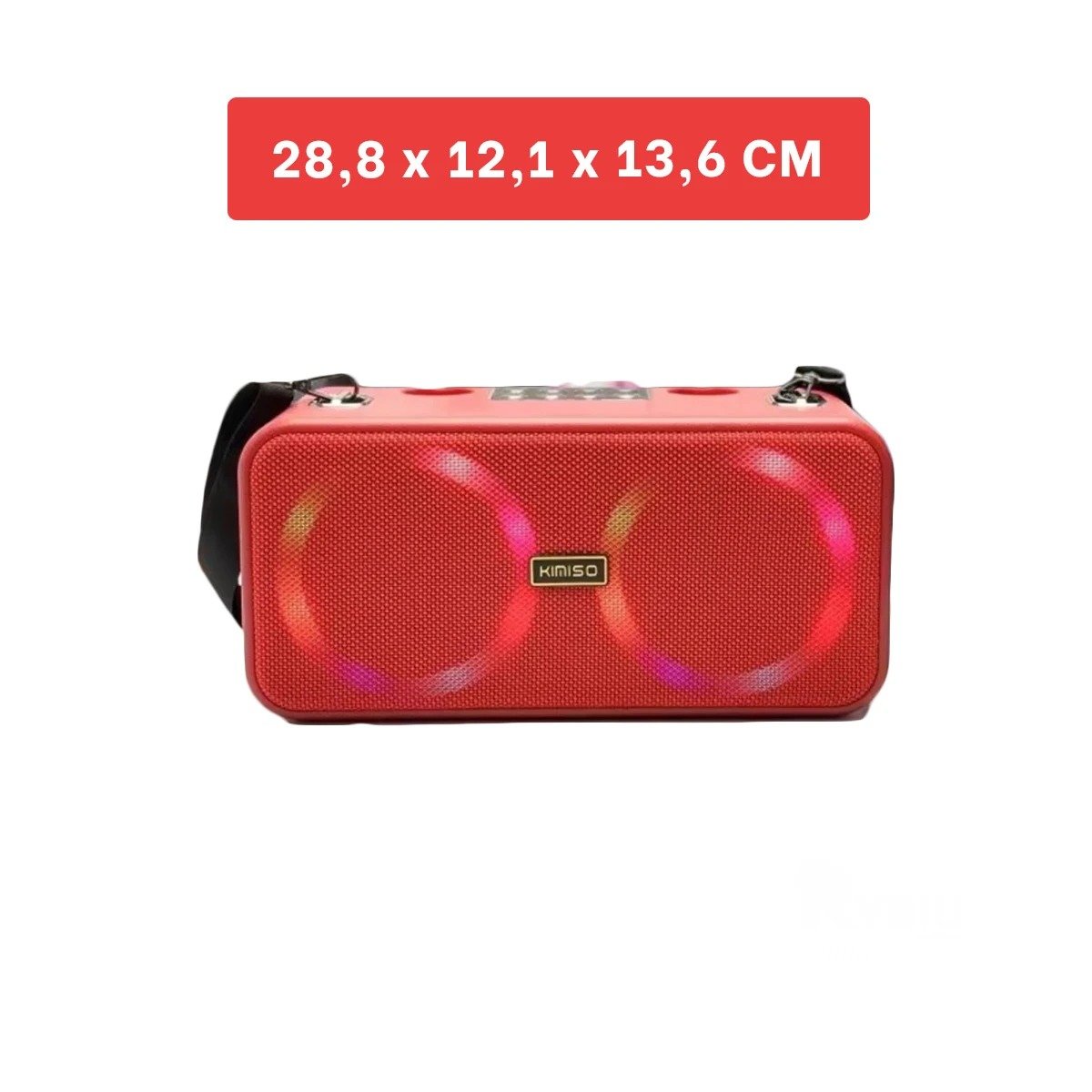 PACK2 ALTAVOZ PARA FIESTAS DE PLASTICO ROJO CON CORREA Y MICROFONOS MODERNO Y+REGALO STICKER - 4