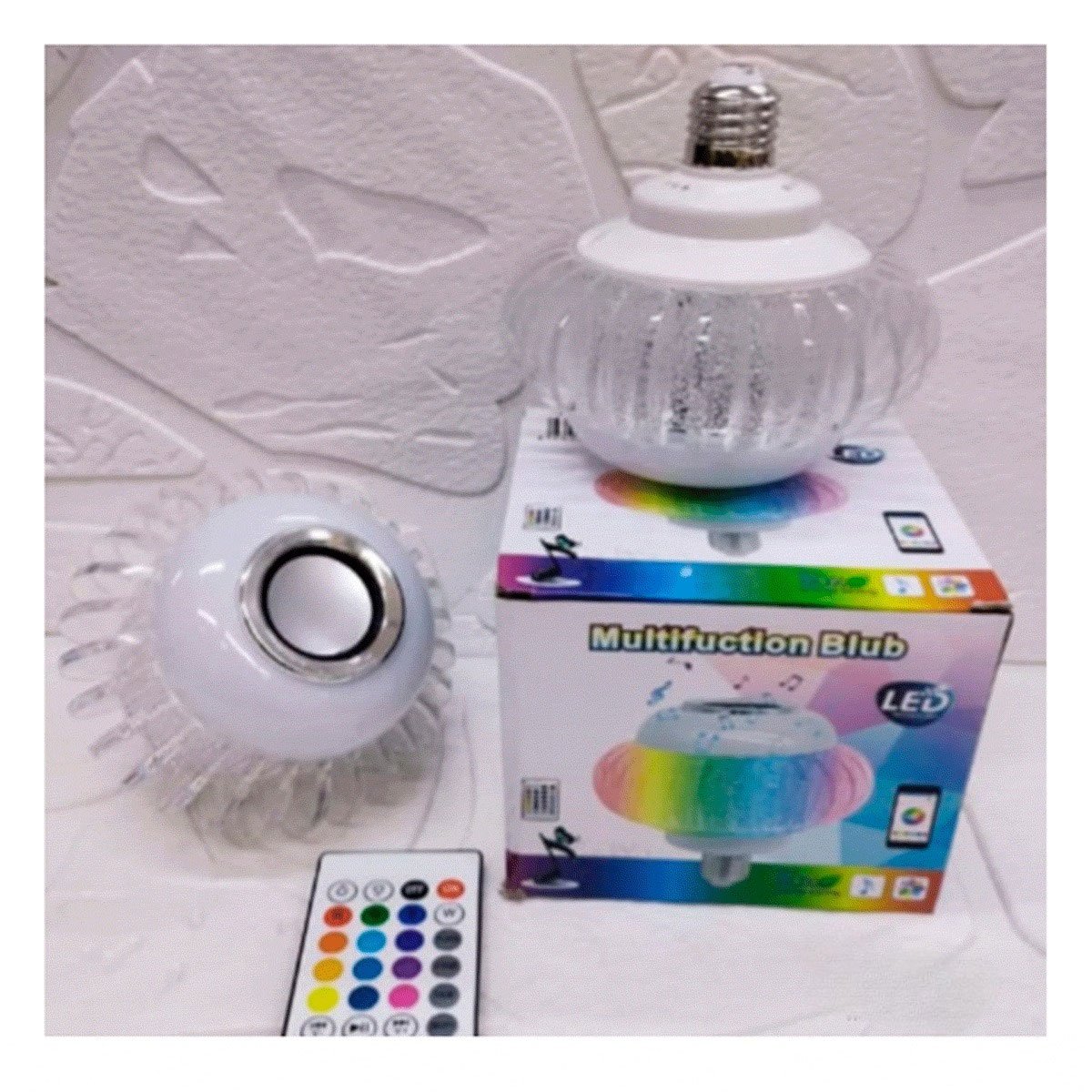 PACK2 LUZ LED BOCINA BLUETOOTH SMART MUSICAL CON EFECTOS Y CONTROL PARA SALON - 2