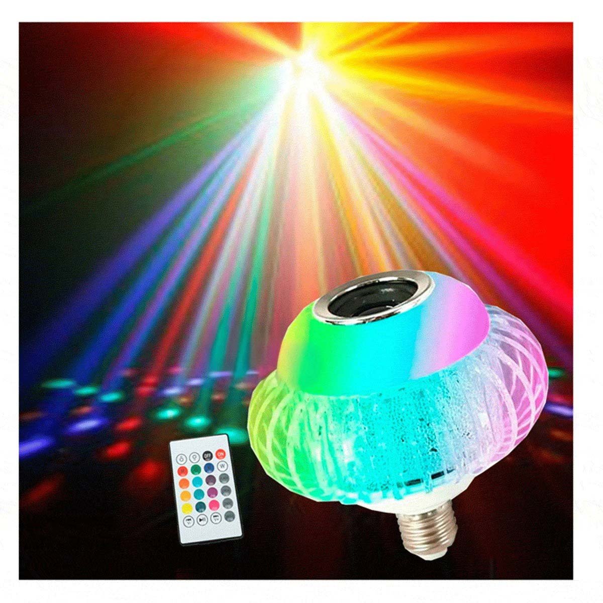 PACK2 LUZ LED BOCINA BLUETOOTH SMART MUSICAL CON EFECTOS Y CONTROL PARA SALON - 3