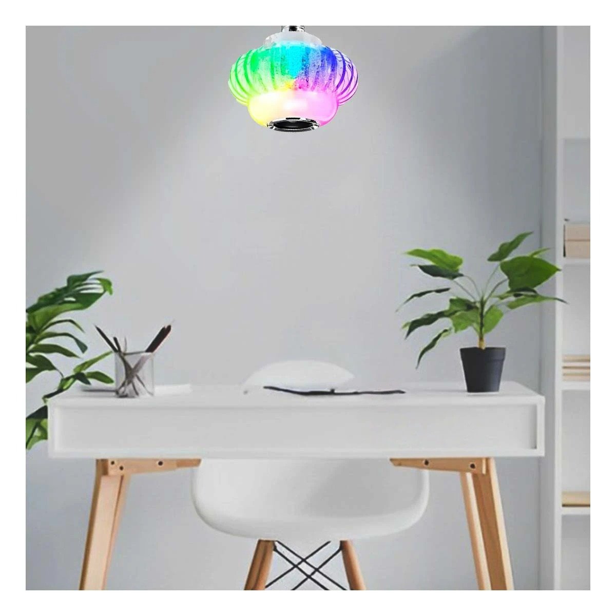 PACK4 FOCO LED BOCINA BLUETOOTH SMART MUSICAL PARA SALA Y HOGAR CON LUCES LED - 5