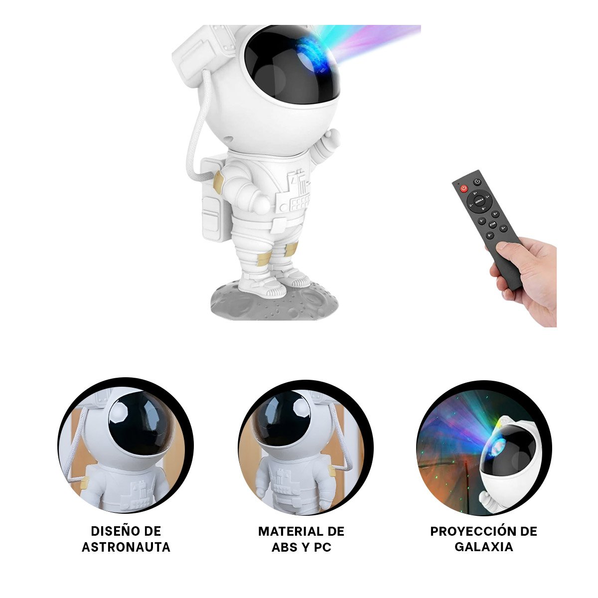 FOCO DE ESTRELLAS BLANCO PARA NOCHE DE NIÑOS ASTRONAUTA PROYECTOR DE ABS - 3