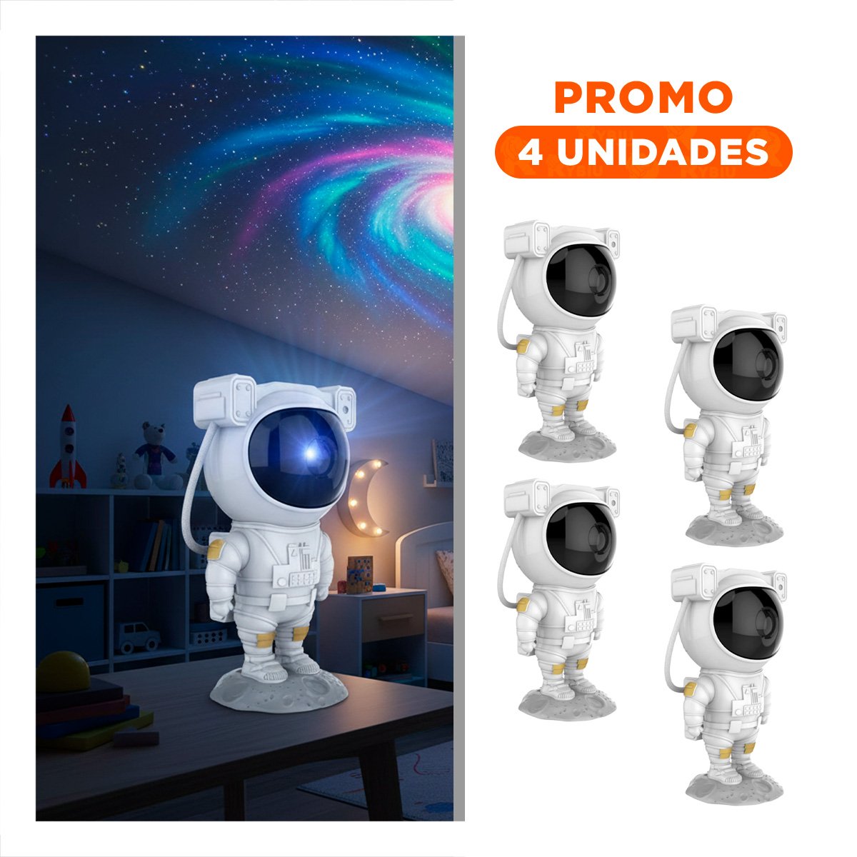 PACK2 FOCO ESTELAR DE ASTRONAUTA BLANCO PARA ESPACIO DE NIÑOS PROYECTOR DE ABS - 1