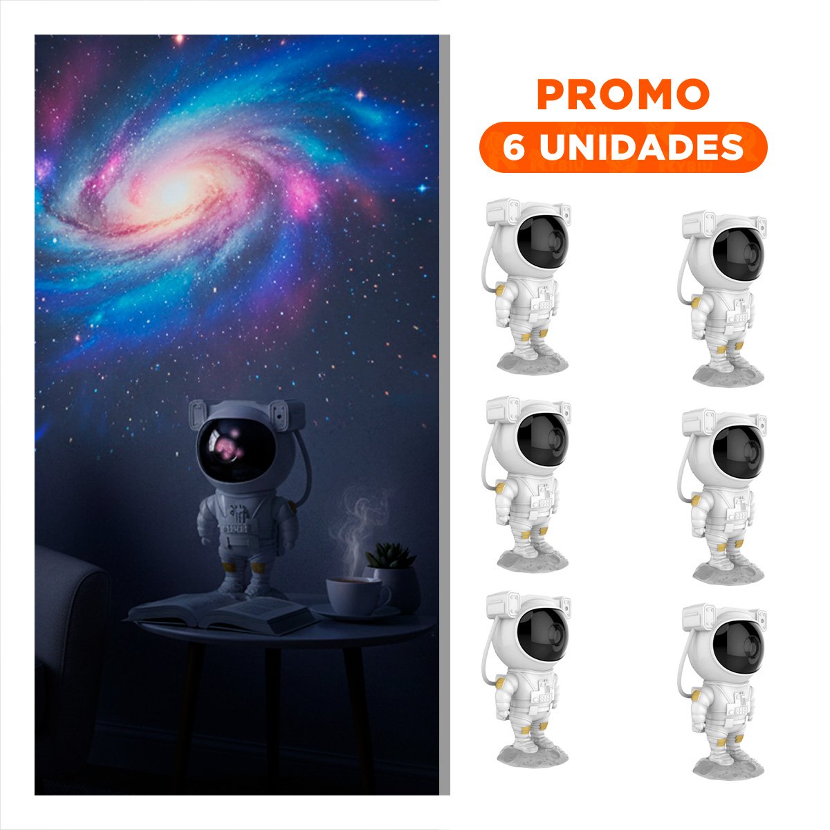 PACK4 FOCO PROYECTOR DE ESTRELLAS BLANCO PARA VELADOR DE HOGAR ASTRONAUTA Y+REGALO STICKER - 1