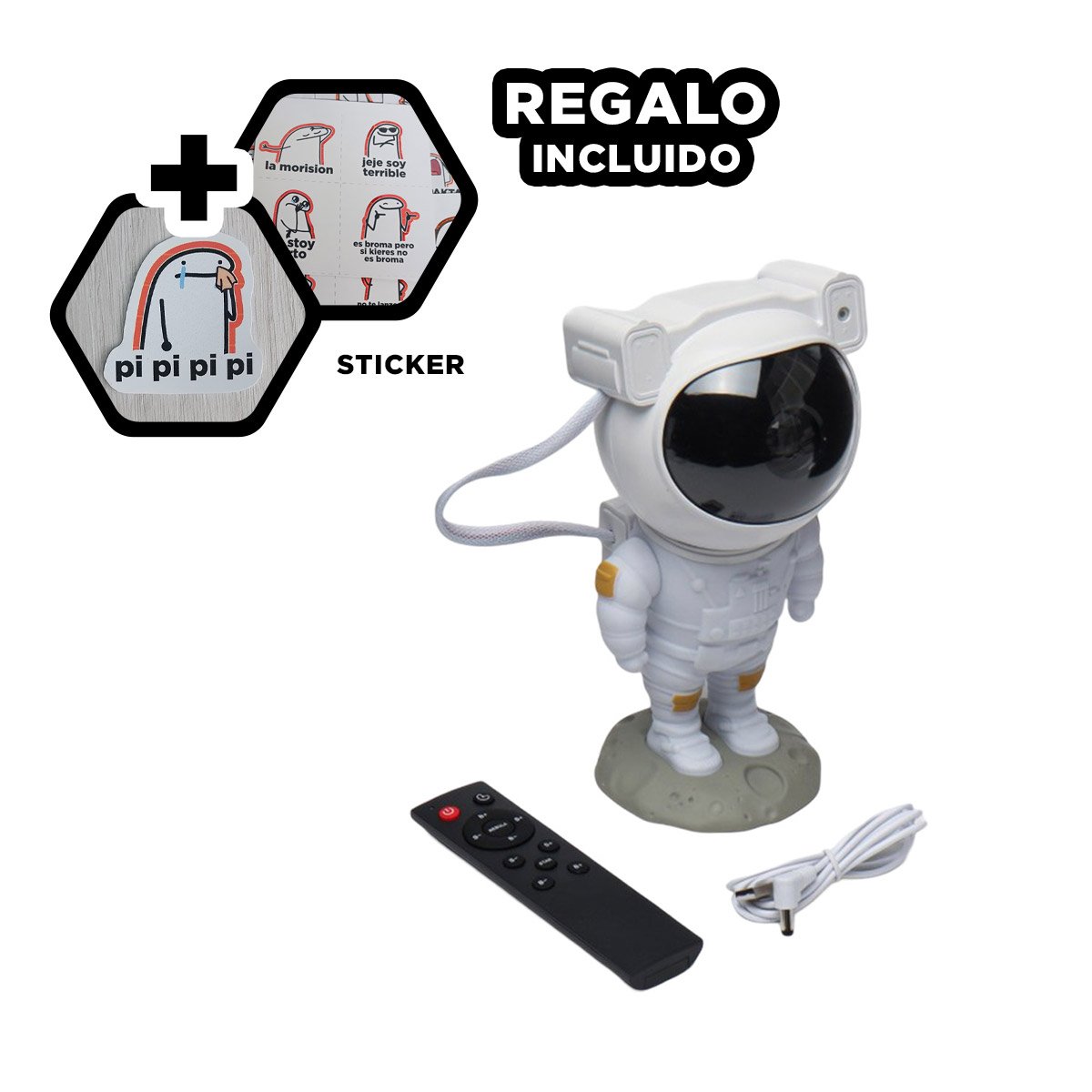SISTEMA DE ESTRELLAS BLANCO PARA MESA DE CASA ASTRONAUTA PROYECTOR DE ABS Y+REGALO STICKER - 1