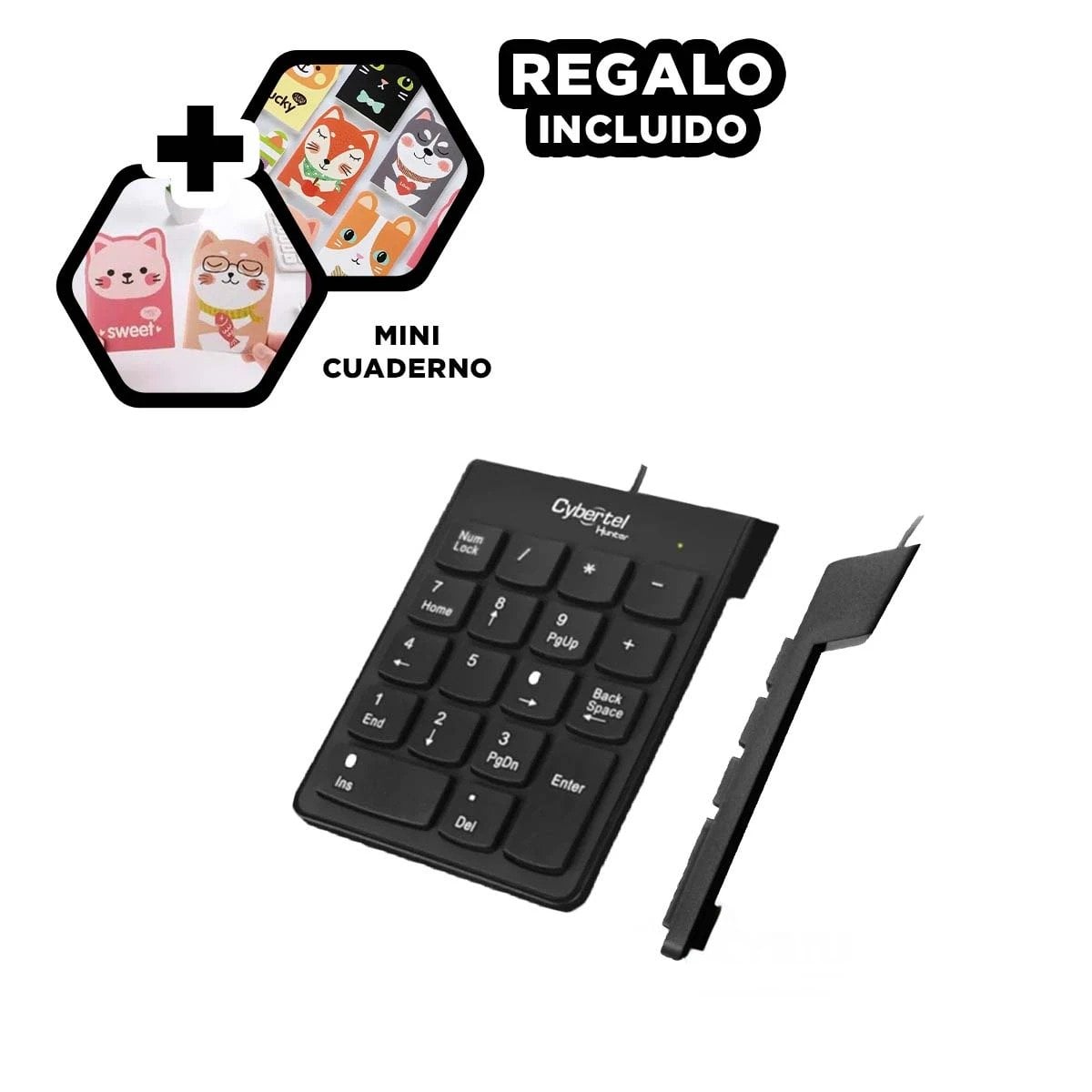 PACK4 ACCESORIO NEGRO NUMERICO HUNTER PEQUEÑO PARA AHORRAR ESPACIO EN LA MESA Y+PAPEL REGALO - 4