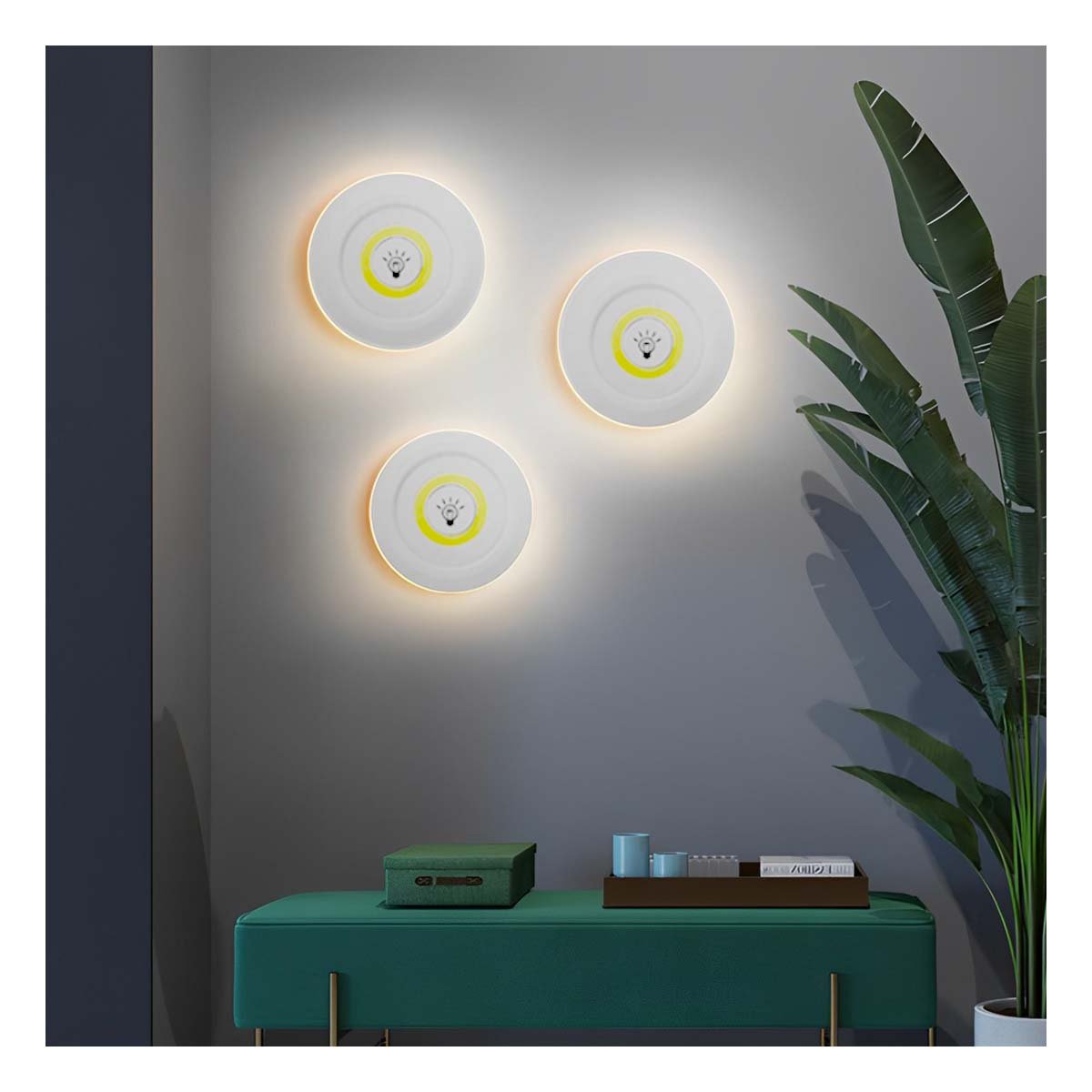 PACK2 KIT DE LUCES LED DE 3 BLANCO CON CONTROL INALAMBRICO PARA HOGAR Y CASA - 3