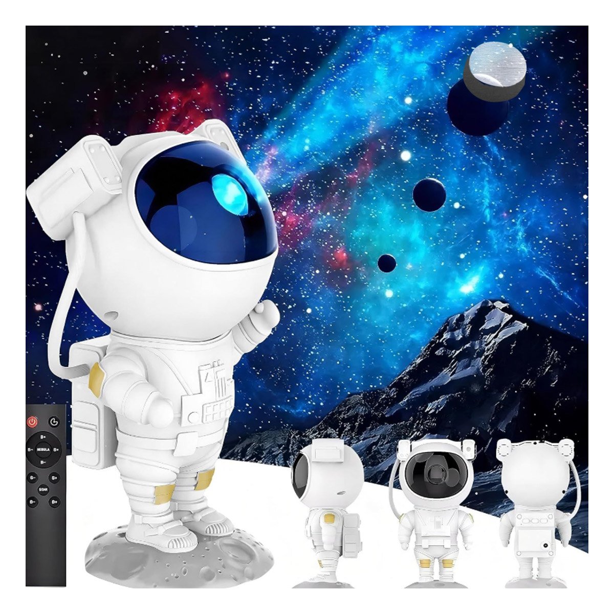 PACK2 EQUIPO ESPACIAL DE ASTRONAUTA BLANCO PARA SALA DE JUEGOS PROYECTOR DE ABS Y+PAPEL REGALO - 4
