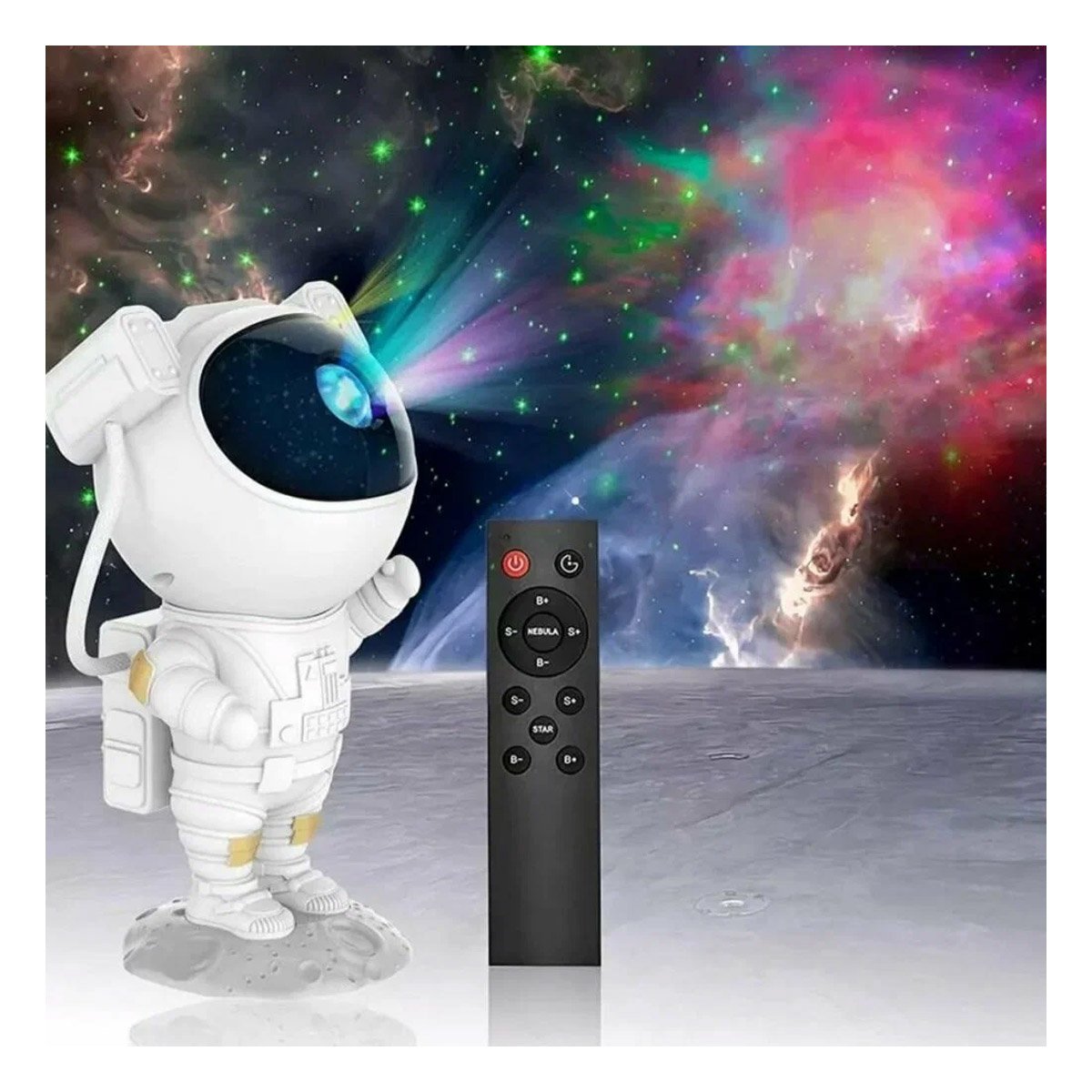 PACK2 EQUIPO ESPACIAL DE ASTRONAUTA BLANCO PARA SALA DE JUEGOS PROYECTOR DE ABS Y+PAPEL REGALO - 5