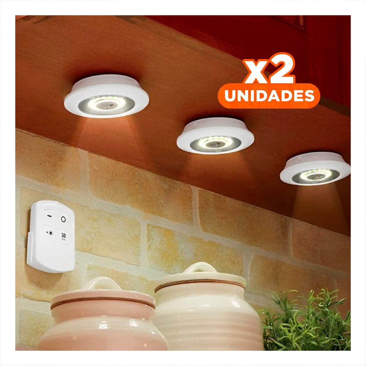 PACK4 PACK DE LUCES LED DE 3 BLANCO CON CONTROL INALAMBRICO PARA HOGAR Y+REGALO STICKER - 1