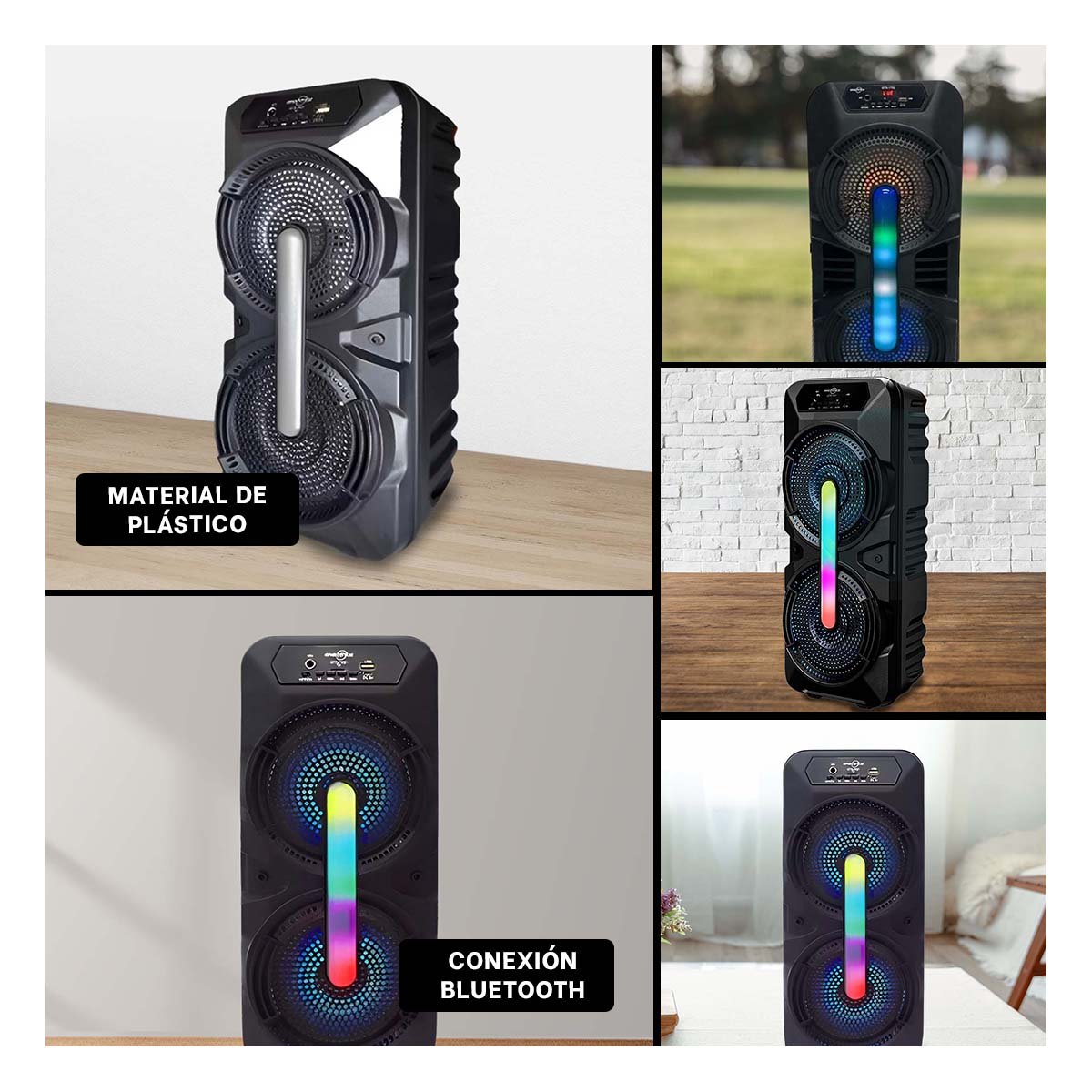 PARLANTE INALAMBRICO COLOR NEGRO 8 PULGADAS CON MICROFONO Y SONIDO CLARO - 5