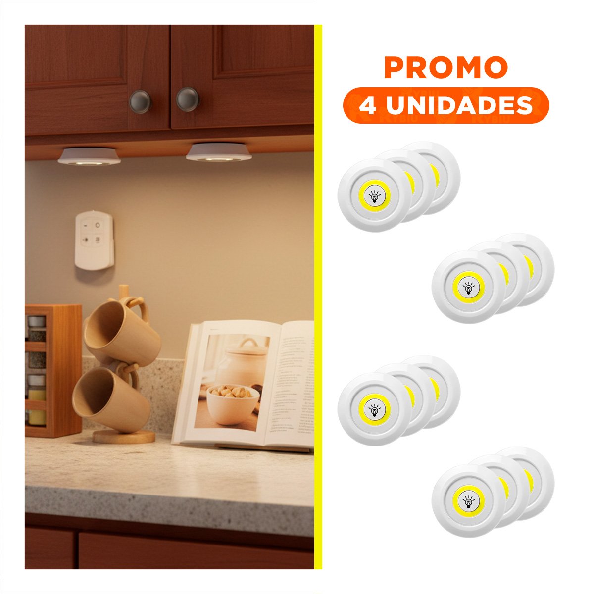 PACK4 KIT DE LUCES LED DE 3 CON CONTROL INALAMBRICO BLANCO PARA CASA Y FIESTA Y+PAPEL REGALO - 1