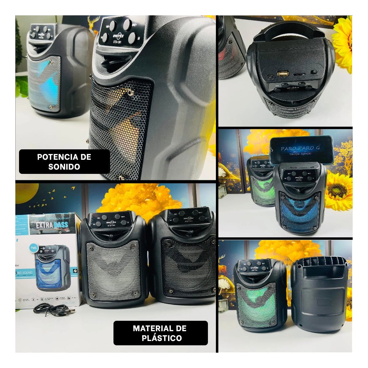 PACK6 ALTAVOZ MODERNO 4' CON AUDIO NÍTIDO Y FUNCIÓN PORTATIL Y+PAPEL REGALO - 3