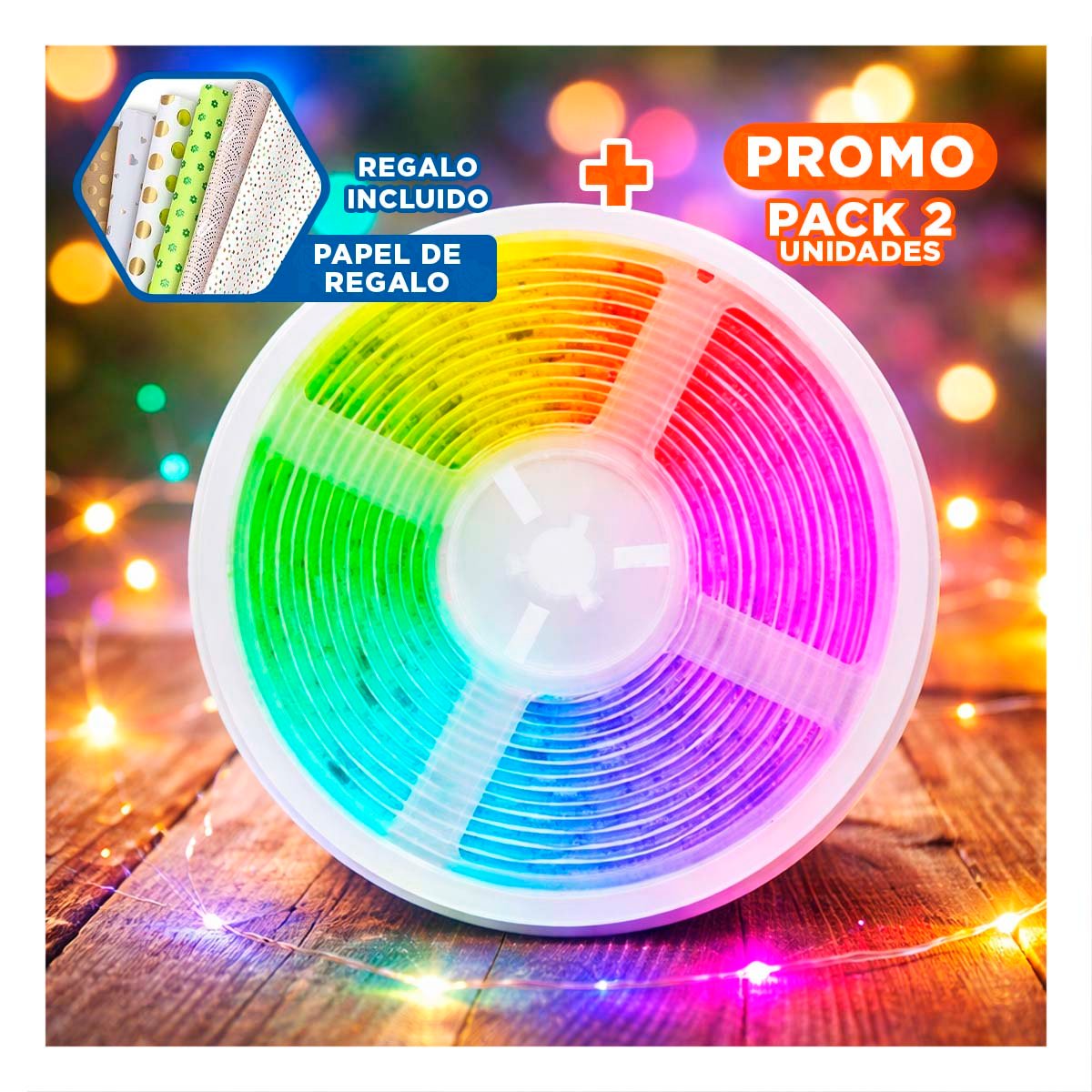 PACK2 BANDAS PARA CELULAR LED BLUETOOTH 5M Y HOGAR ACOGEDOR Y MODERNO Y+PAPEL REGALO - 1