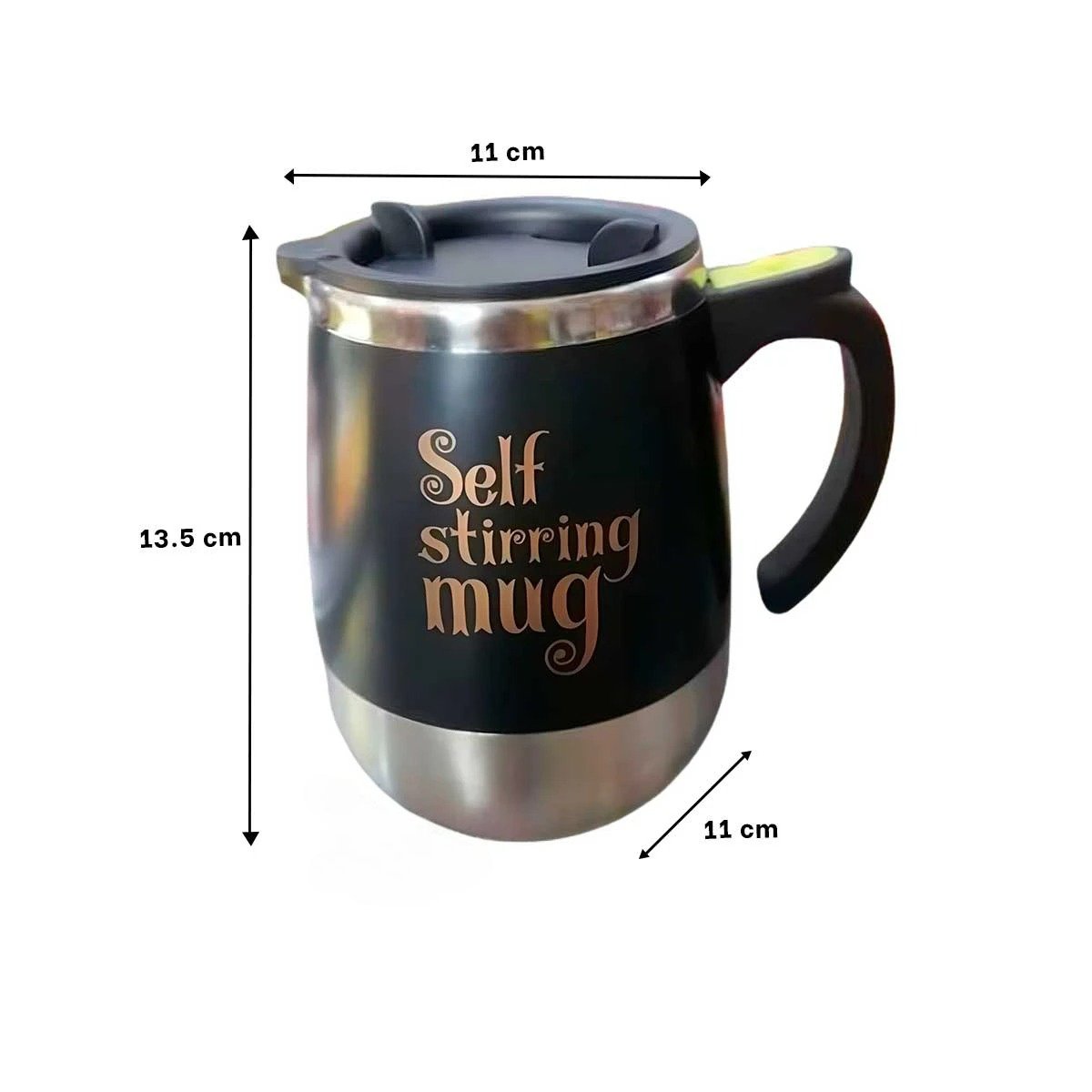 PACK6 VASO PORTATIL REVOLVEDOR 400ML NEGRO LIGERO Y DURABLE PARA HOGAR Y+PAPEL REGALO - 4