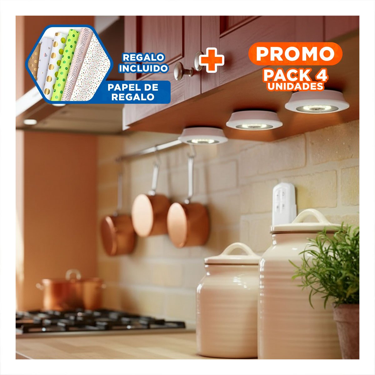 PACK6 SET DE LUCES LED DE 3 CON CONTROL INALAMBRICO COLOR BLANCO PARA FIESTA Y HOGAR - 1