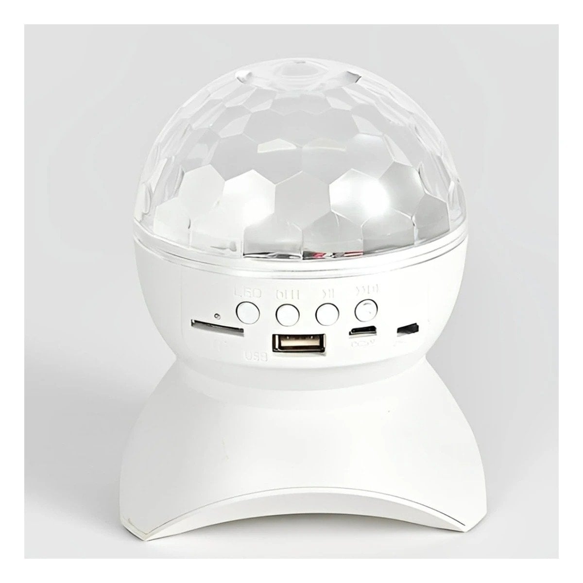 PACK6 ALTAVOZ PORTATIL CON LUCES LED GIRATORIO Y LAMPARA COLOR BLANCO - 2