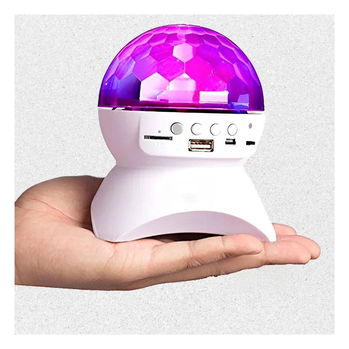 PACK6 BOCINA LED CON LUCES LED GIRATORIO, LAMPARA COLOR BLANCO Y+REGALO STICKER - 5