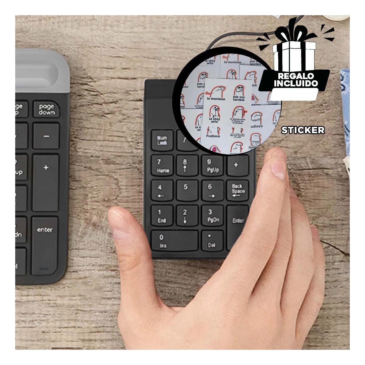 ACCESORIO HUNTER NEGRO NUMERICO PARA DIGITAR CON RAPIDEZ EN COMPUTADORA Y+POST IT - 2