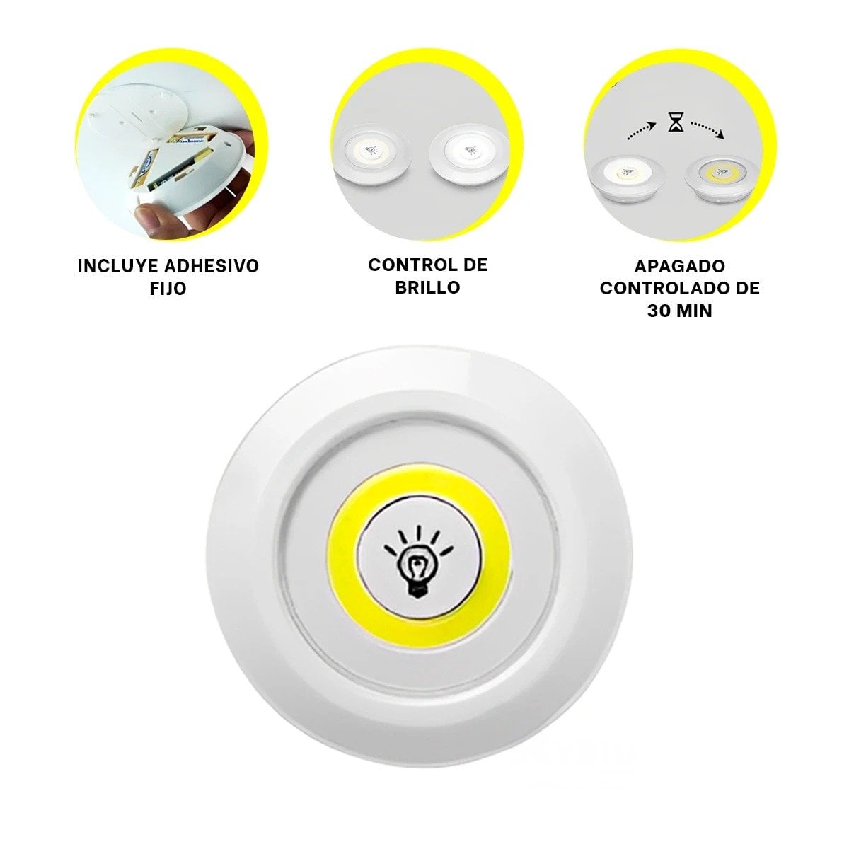 SET DE LUCES LED DE 3 CON CONTROL INALAMBRICO BLANCO PARA NAVIDAD Y FIESTA Y+POST IT - 2