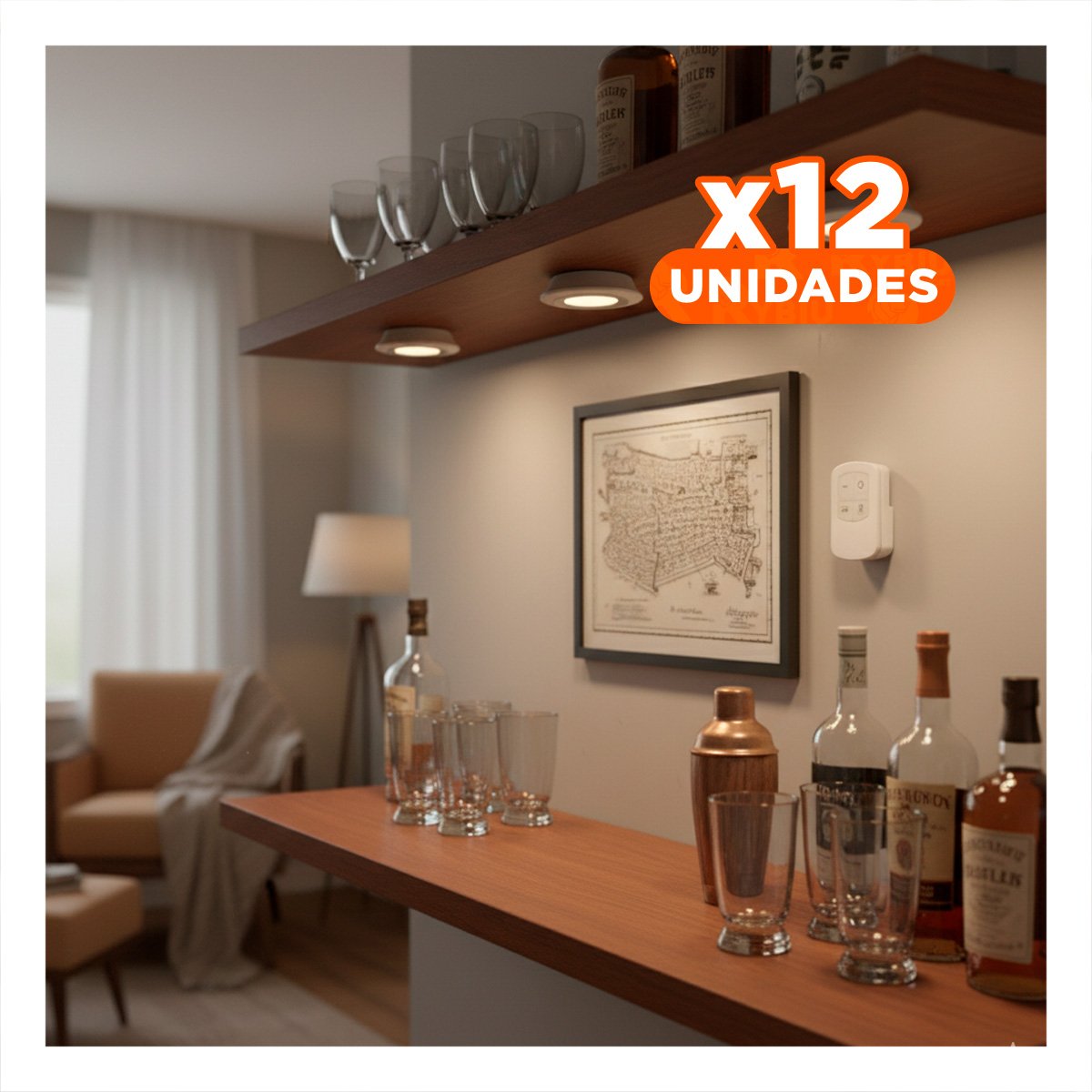 PACK12 SET DE LUCES LED DE 3 BLANCO CON CONTROL INALAMBRICO PARA HOGAR Y+PAPEL REGALO - 1