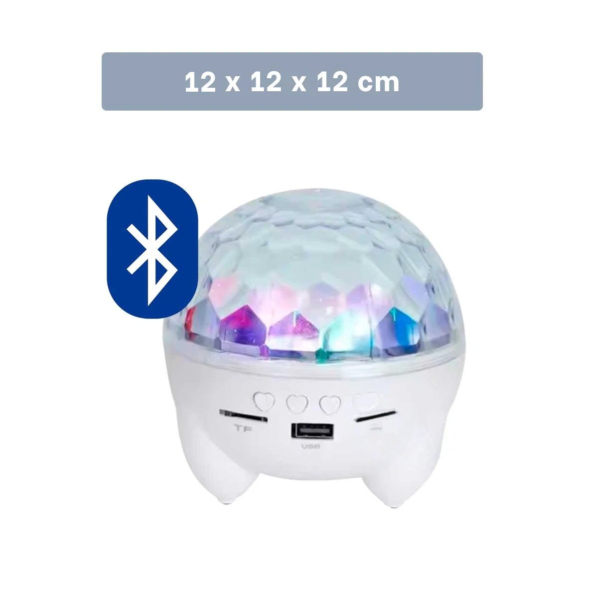 PACK6 BOCINA MUSICA CON LAMPARA Y PROYECTOR DE COLORES BLANCO CON PATITAS Y+REGALO STICKER - 4
