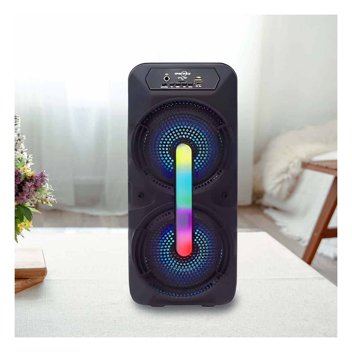 PACK4 ALTAVOZ MOVIL COLOR NEGRO 8 PULGADAS CON MICROFONO Y SONIDO PROFESIONAL Y+PAPEL REGALO - 5